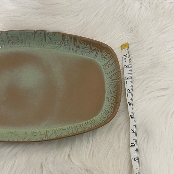 Vintage Frankoma Tan and Brown Ceramic Tray - Picture 3 of 5